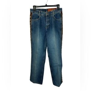 Vintage Lawman Straight Leg High Rise Side Stripe Hard-wear Jeans Size 9 Western